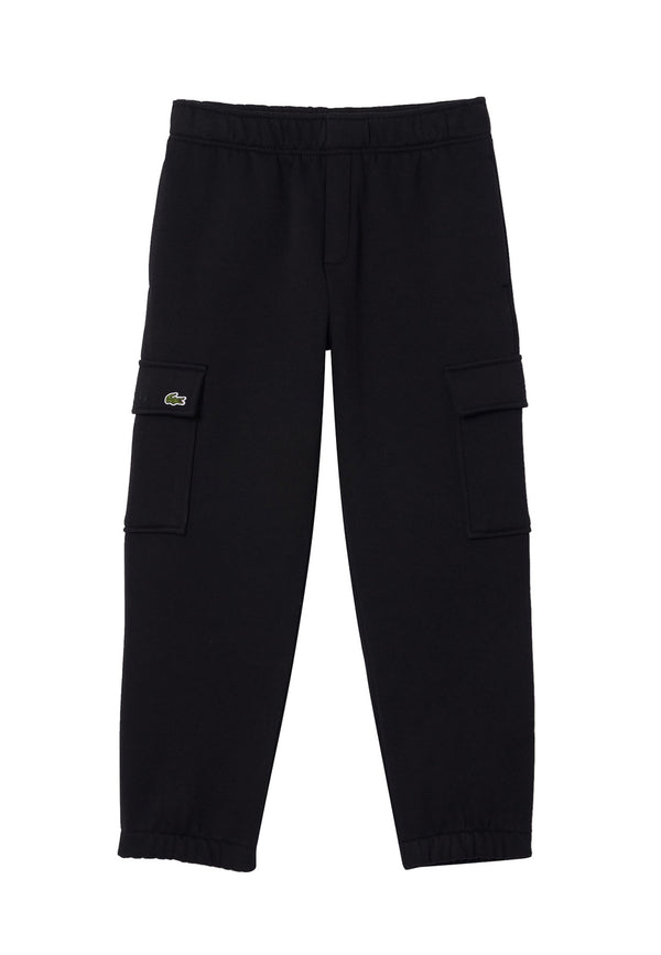 Lacoste pantalone sportivo nero bambino in felpa di cotone