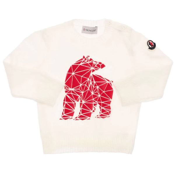 ViaMonte Shop | Moncler Enfant maglia baby boy panna in pura lana