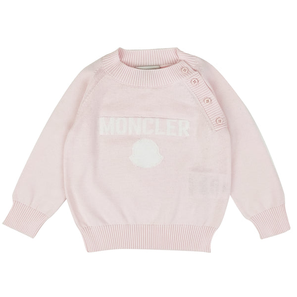 ViaMonte Shop | Moncler Enfant maglia baby girl rosa in puro cotone