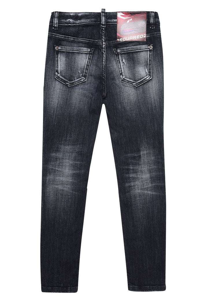 ViaMonte Shop | Dsquared2 jeans nero Waist Twiggy ragazza in denim di cotone