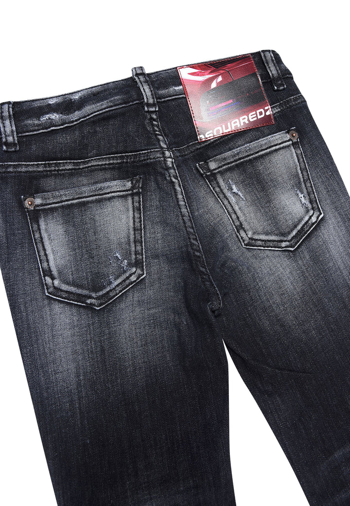 ViaMonte Shop | Dsquared2 jeans nero Waist Twiggy ragazza in denim di cotone