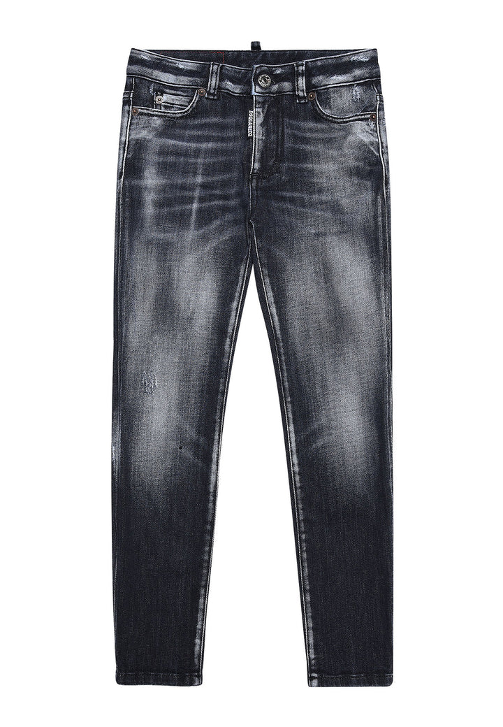 ViaMonte Shop | Dsquared2 jeans nero Waist Twiggy ragazza in denim di cotone