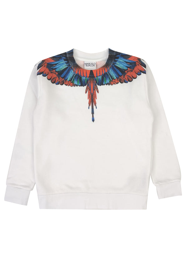 ViaMonte Shop | Marcelo Burlon County of Milan felpa bianca bambina in cotone