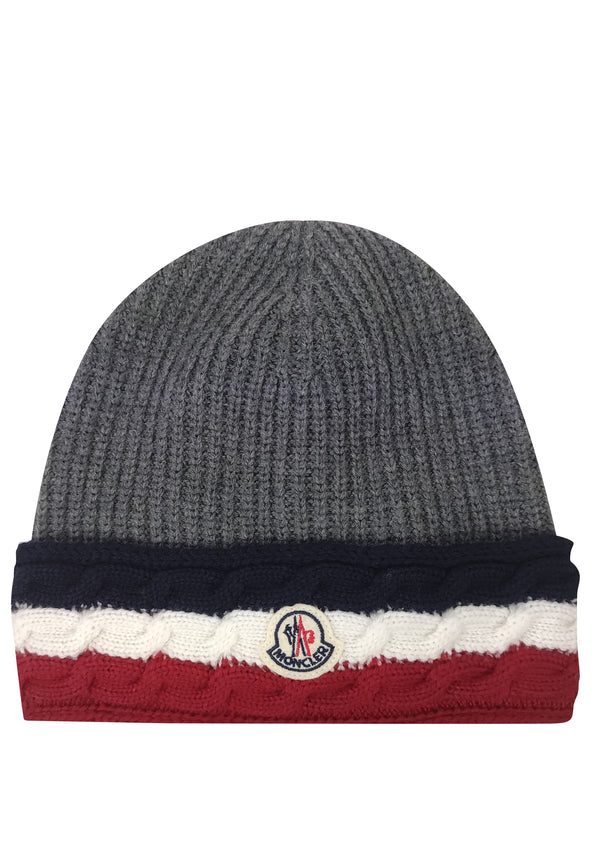 ViaMonte Shop | Moncler Enfant cappello grigio ragazzo in lana