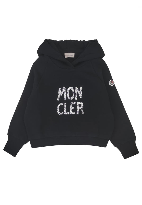 ViaMonte Shop | Moncler Enfant felpa nera bambina in cotone