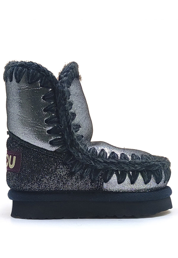 ViaMonte Shop | Mou kids eskimo microglitter black bambina in pelle