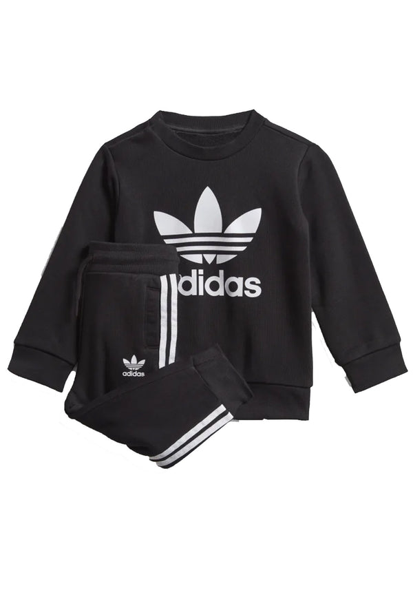 Adidas tuta nera bambino in cotone