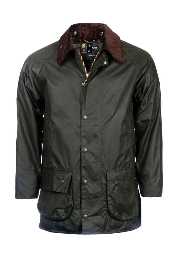 ViaMonte Shop | Barbour giubbino Beaufort wax verde uomo in cotone cerato