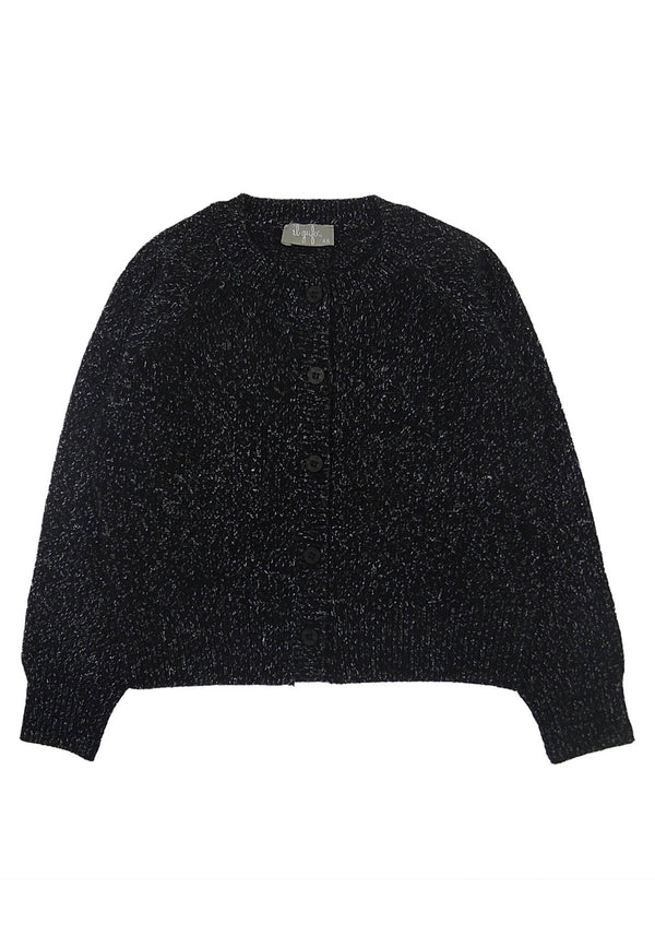 Il Gufo golfino tricot nero bambina in lana