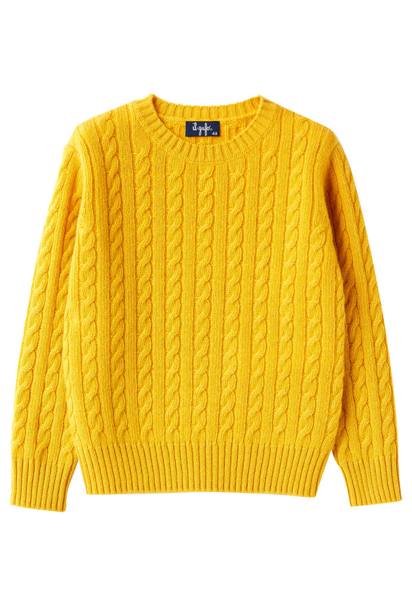 Il Gufo maglia gialla bambino in lana vergine