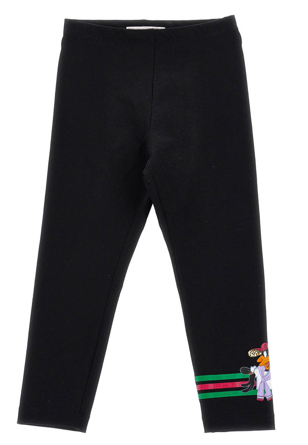 Monnalisa leggings neri Daffy bambina in jersey di cotone