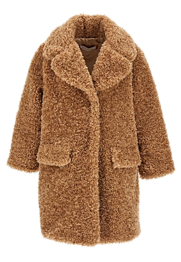 Monnalisa cappotto peluche marrone bambina