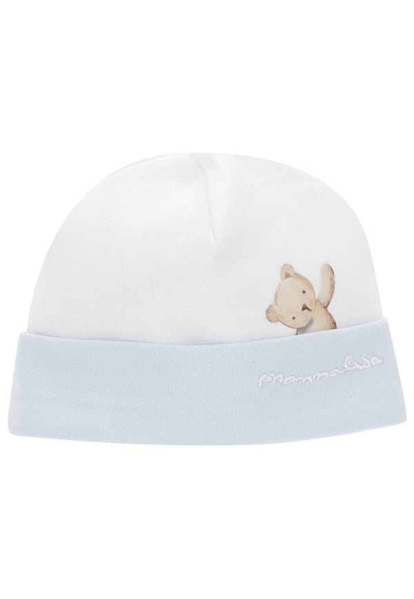 قبعة من القطن الكريمي لحديثي الولادة من موناليزا