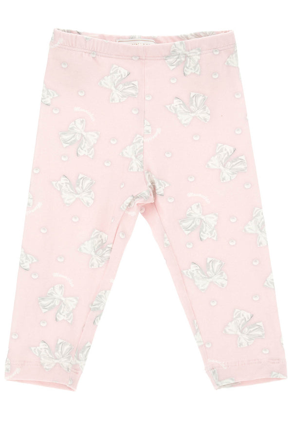 Monnalisa pink newborn cotton jersey leggings