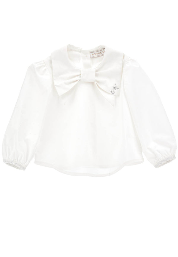 Monnalisa white baby cotton shirt in cotton