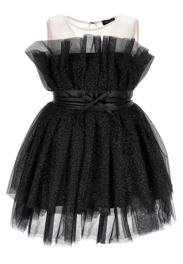 Monnalisa Black Baby Tulle Dress