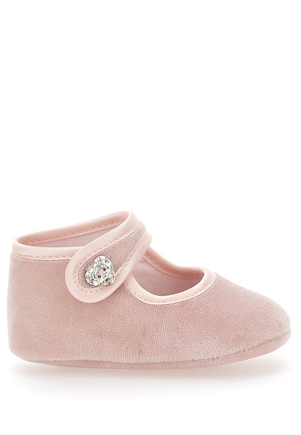 Monnalisa scarpa rosa neonata in velluto