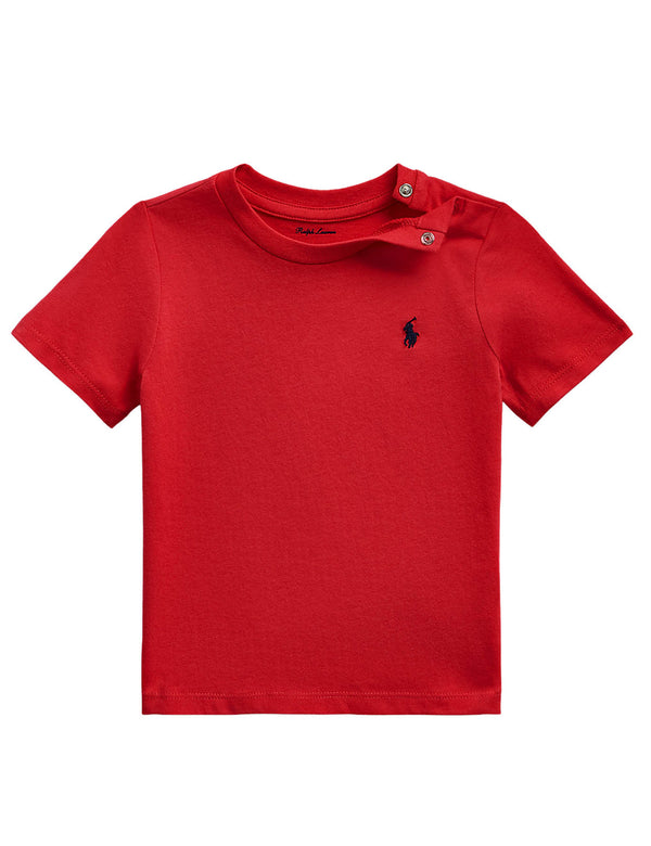 Ralph Lauren Kids Red Newborn Cotton 티셔츠