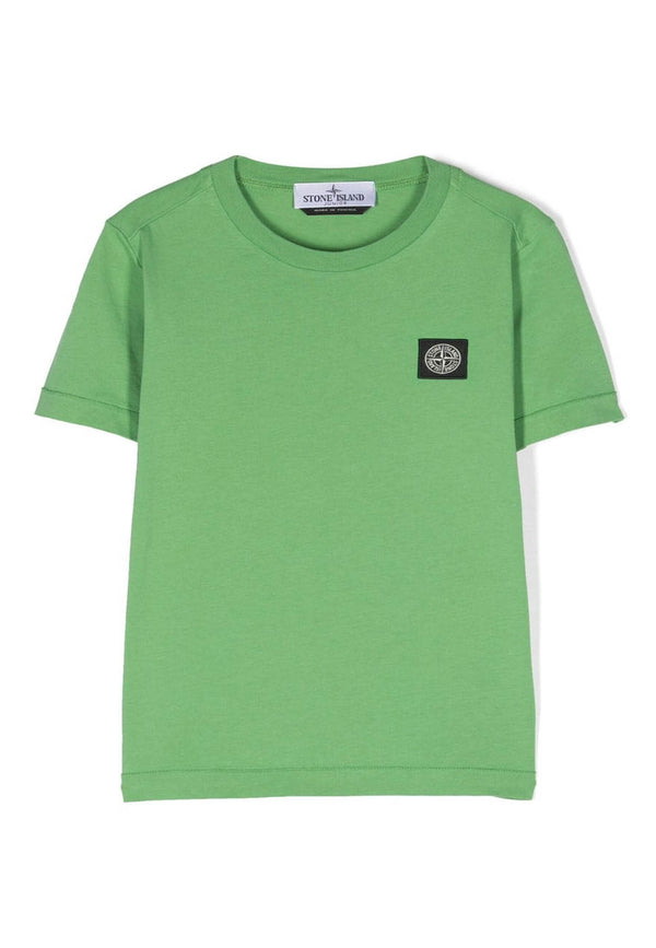 Stone Island t-shirt verde bambino in cotone