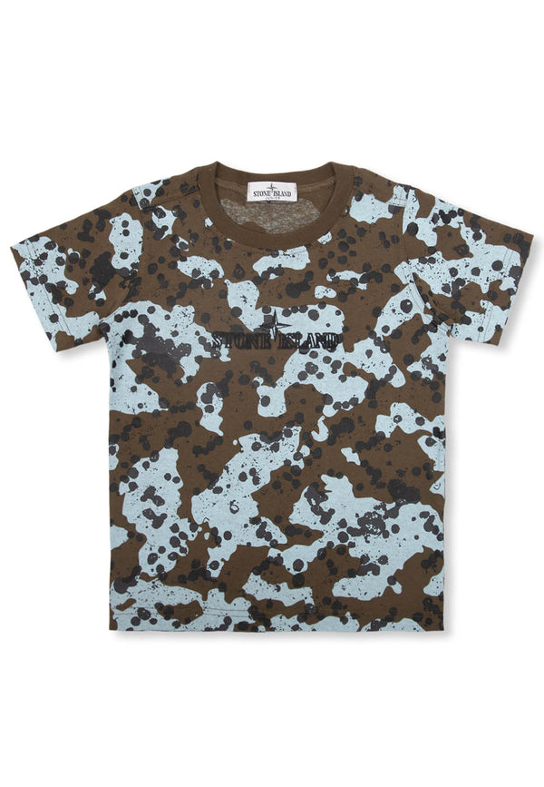 Stone Island t-shirt verde militare bambino in cotone