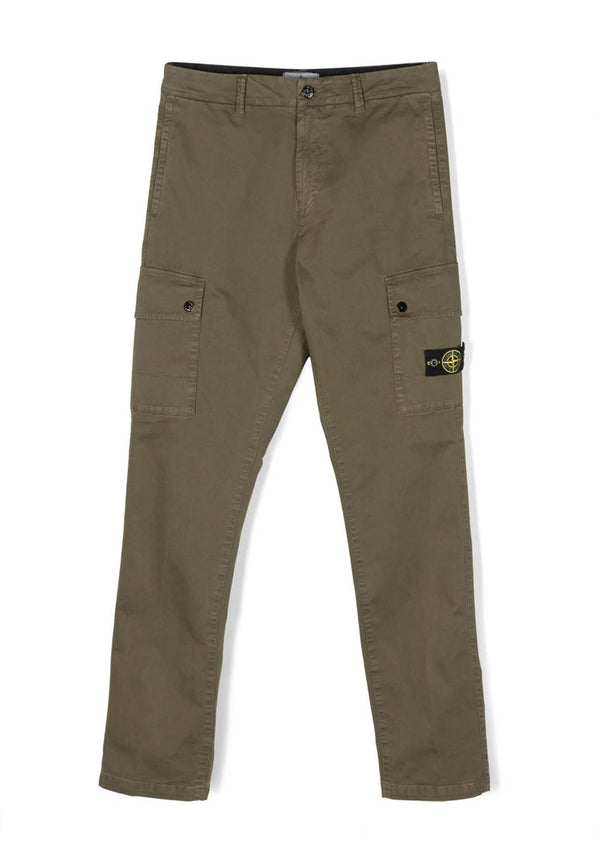 Stone island green trousers in cotton