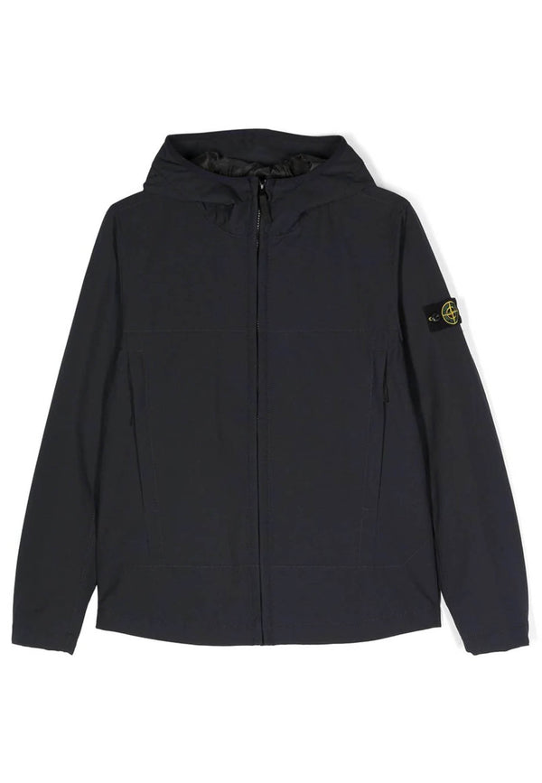 Stone Island giubbino blu bambino in tessuto tecnico