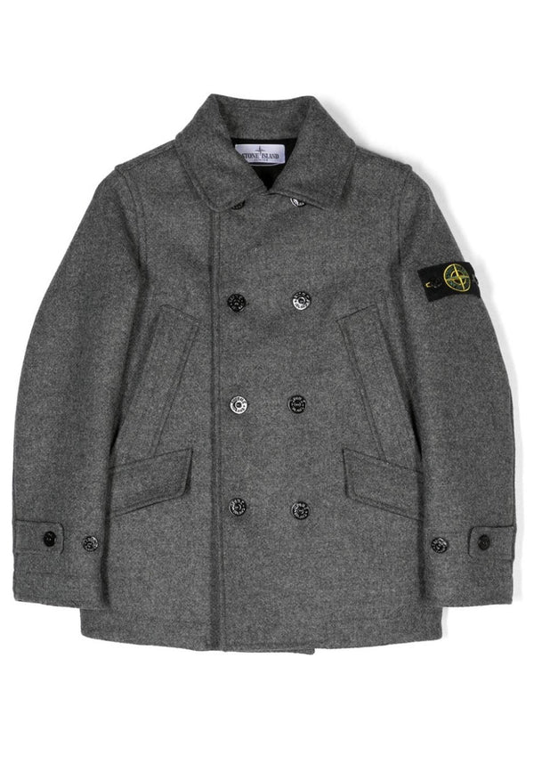 Stone Island Gray Baby Baby Coat