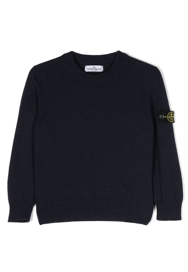 Stone Island blue navy jersey baby in mixed wool