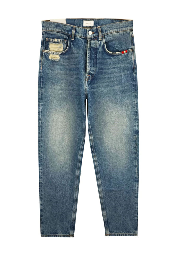 ViaMonte Shop | Amish jeans blu chiaro effetto sabbiato uomo in denim