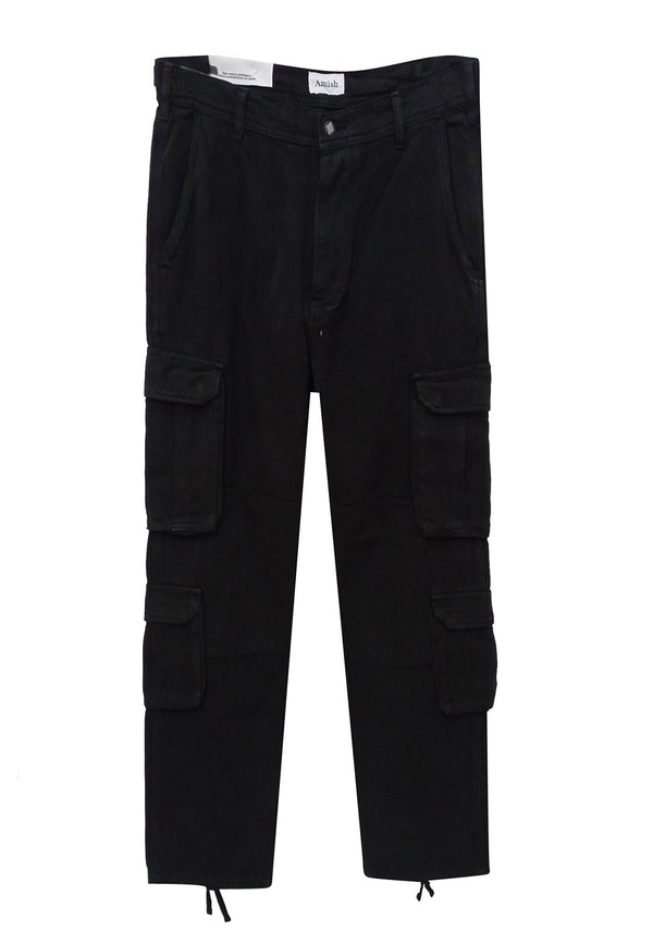 ViaMonte Shop | Amish pantalone cargo nero unisex in cotone