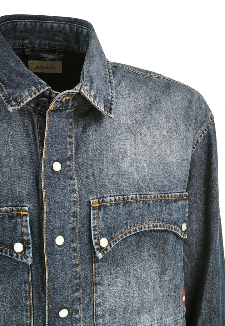 ViaMonte Shop | Amish camicia blu uomo in denim