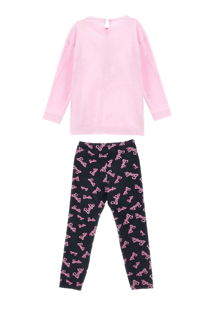 ViaMonte Shop | Barbie completo rosa/nero bambina in cotone