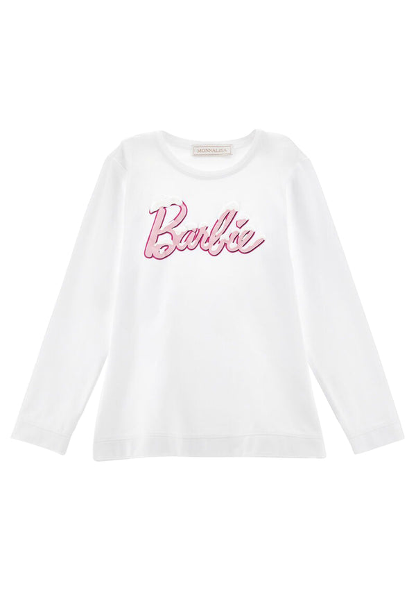 ViaMonte Shop | Barbie t-shirt bianca bambina in cotone