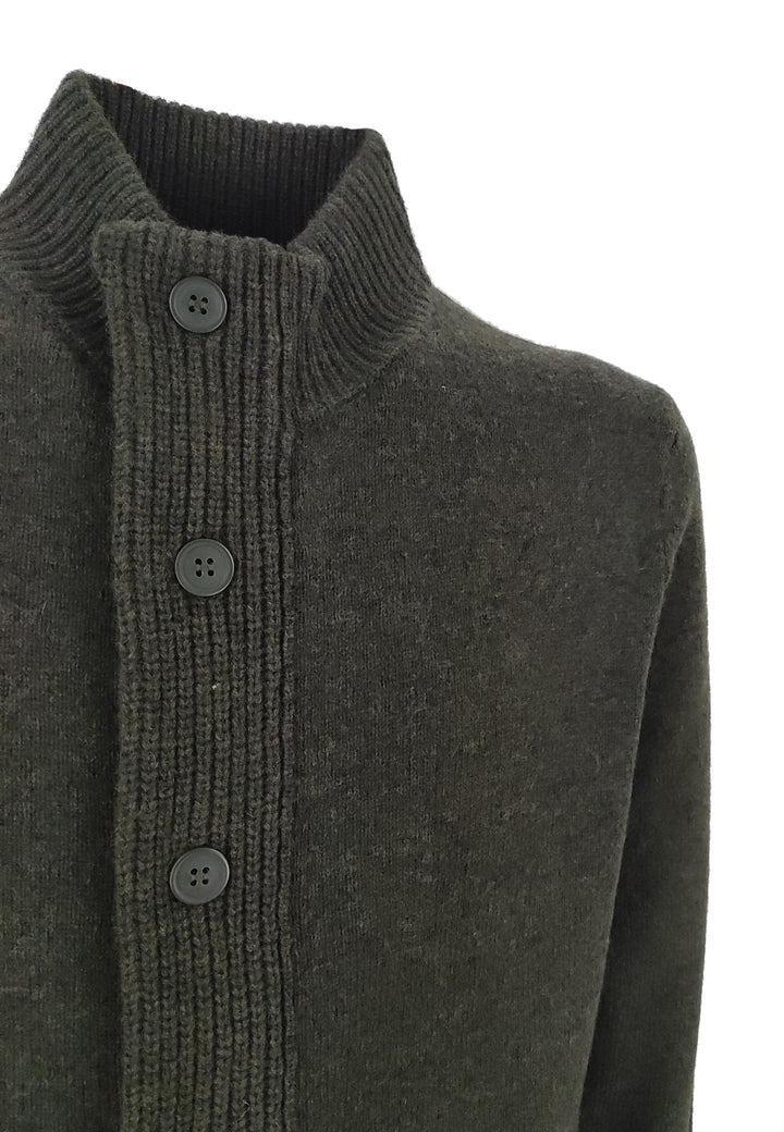 ViaMonte Shop | Barbour maglia cardigan verde militare uomo in lana