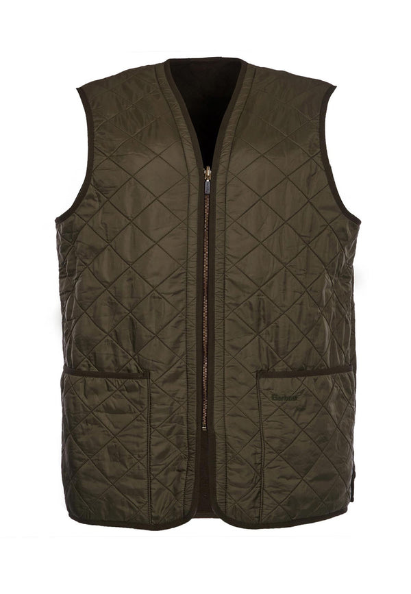 ViaMonte Shop | Barbour gilet trapuntato verde uomo in nylon e pile