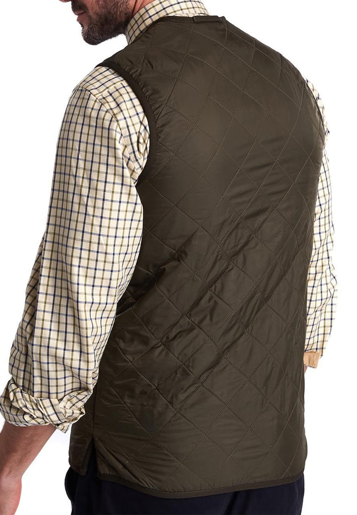 ViaMonte Shop | Barbour gilet trapuntato verde uomo in nylon e pile