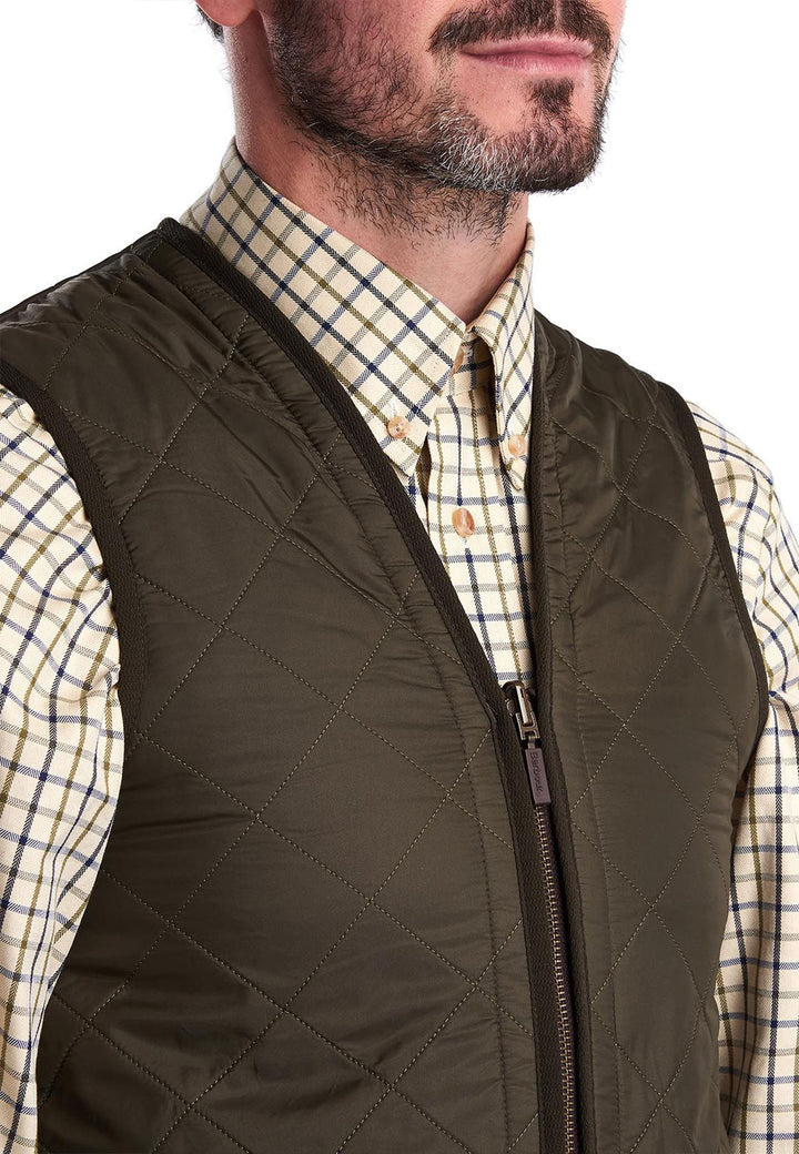 ViaMonte Shop | Barbour gilet trapuntato verde uomo in nylon e pile