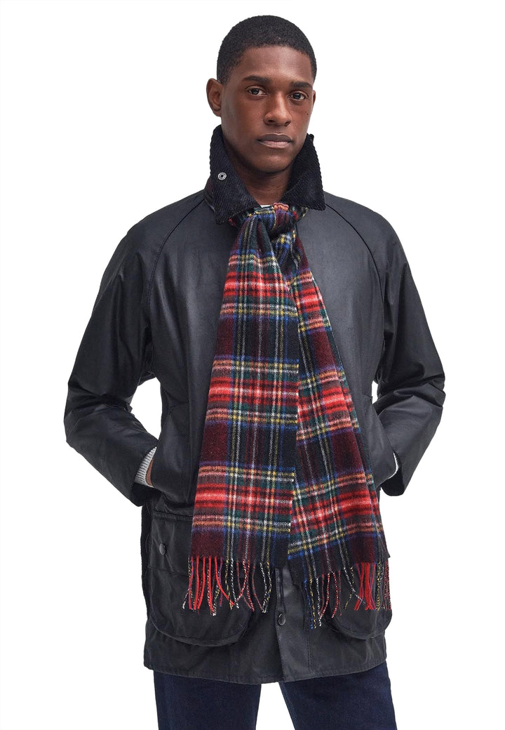 ViaMonte Shop | Barbour sciarpa unisex nero e rosso in misto cashmere