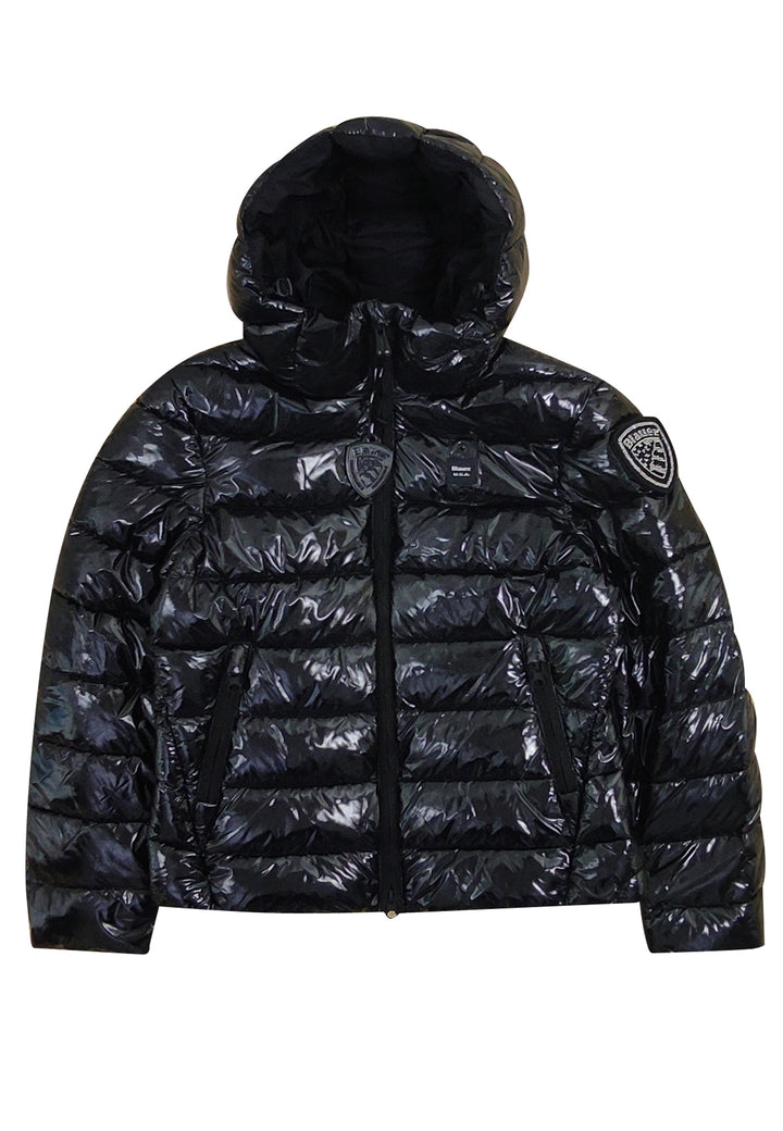 ViaMonte Shop | Blauer giubbino Halsey nero bambina in nylon