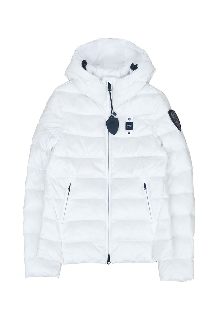 ViaMonte Shop | Blauer giubbino bianco bambina in nylon