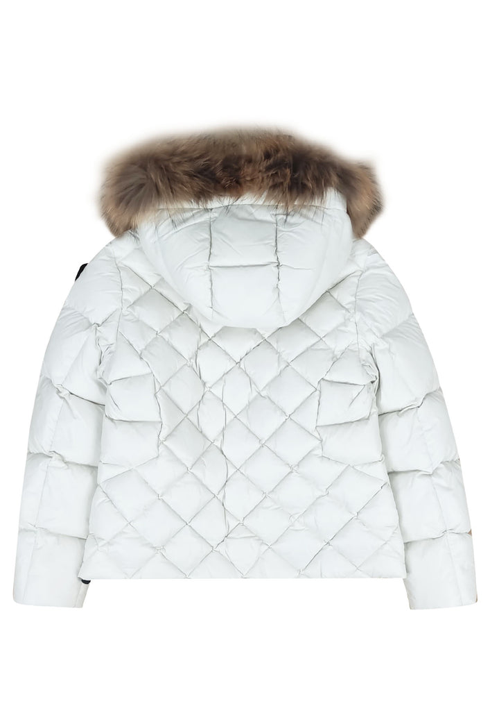 ViaMonte Shop | Blauer giubbino Lotus bianco bambina in nylon