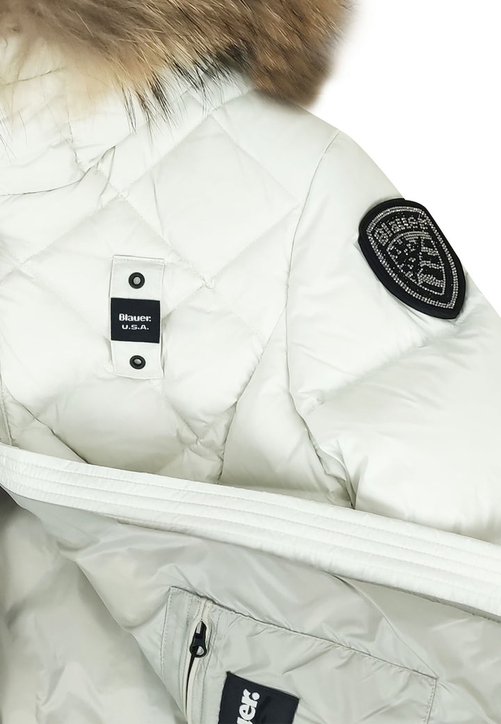 ViaMonte Shop | Blauer giubbino Lotus bianco bambina in nylon