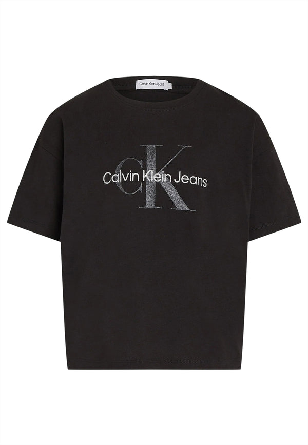 ViaMonte Shop | Calvin Klein Jeans t-shirt nera bambina in cotone