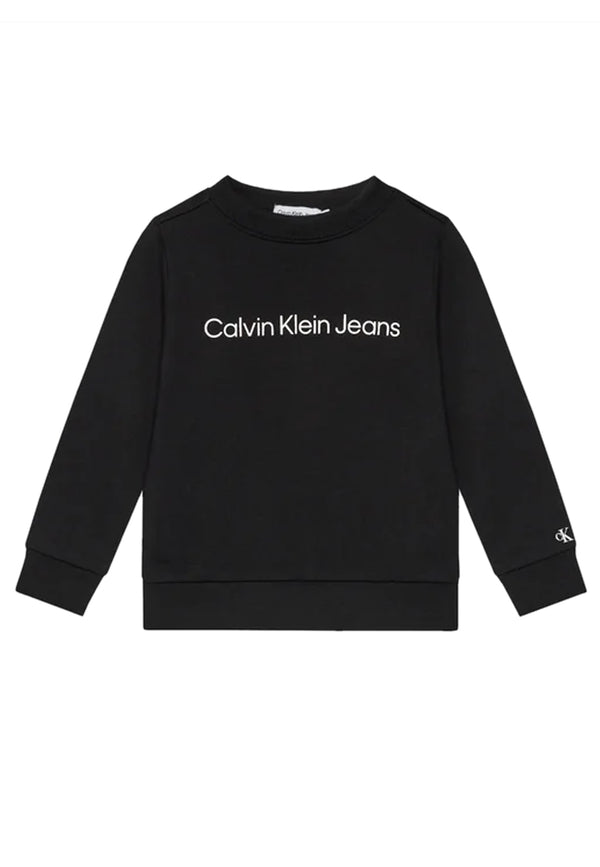 ViaMonte Shop | Calvin Klein Jeans felpa nera bambino in cotone