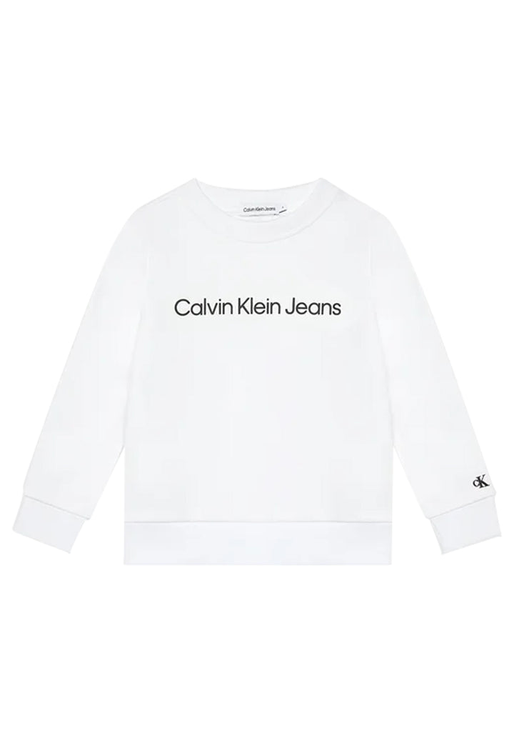 ViaMonte Shop | Calvin Klein Jeans felpa bianca bambino in cotone