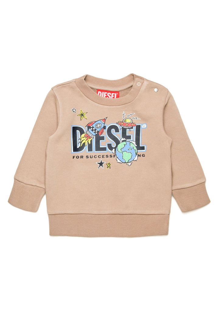 ViaMonte Shop | Diesel felpa beige neonato in cotone