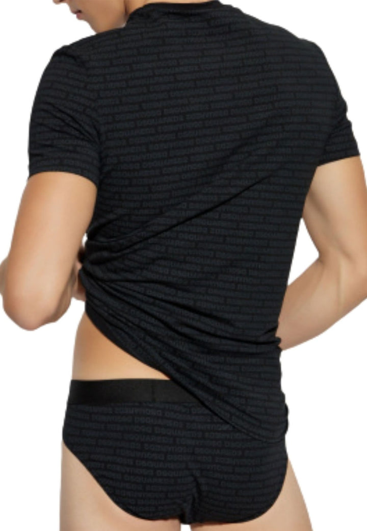 ViaMonte Shop | Dsquared2 t-shirt nera uomo in cotone elasticizzato