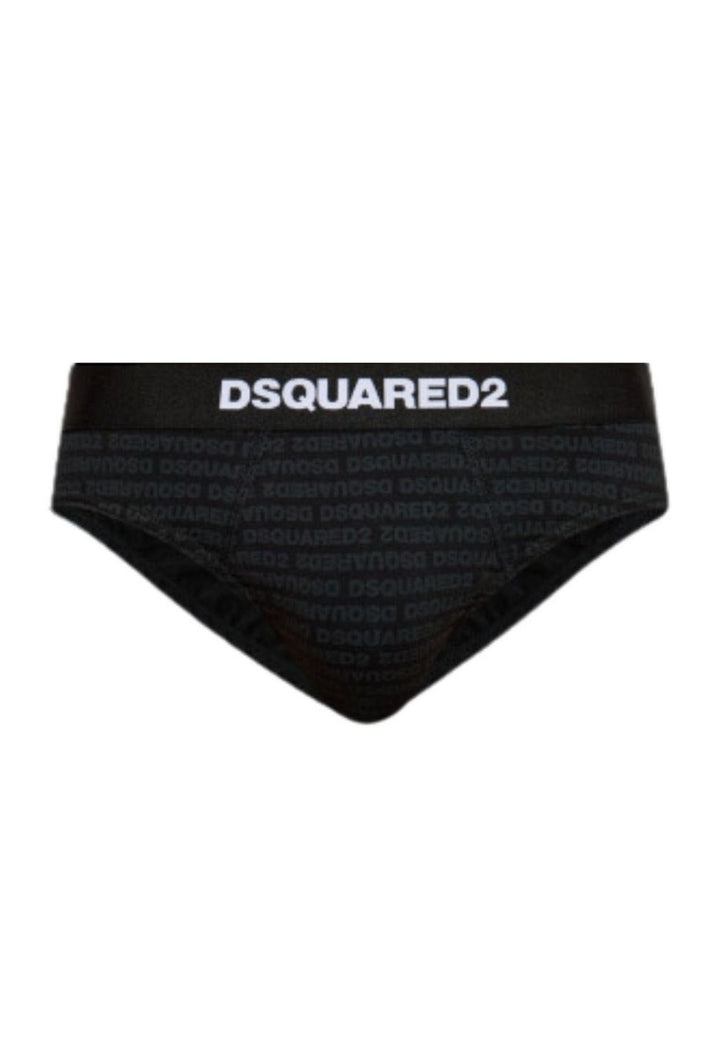 ViaMonte Shop | Dsquared2 Underwear slip nero uomo con elastico logato