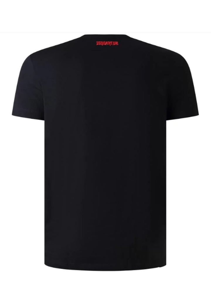 ViaMonte Shop | Dsquared2 t-shirt nera uomo in cotone elasticizzato