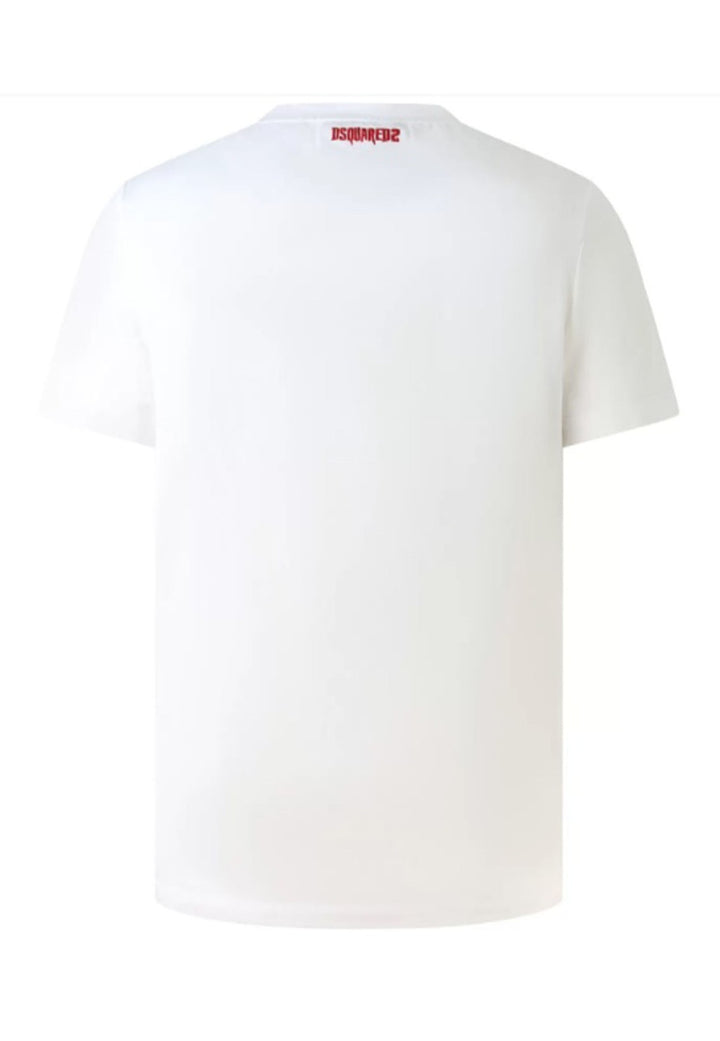 ViaMonte Shop | Dsquared2 t-shirt bianca uomo in cotone elasticizzato